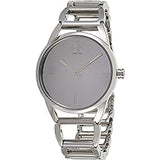 Calvin Klein Stately Silver Dial Silver Steel Strap Watch for Women - K3G23128