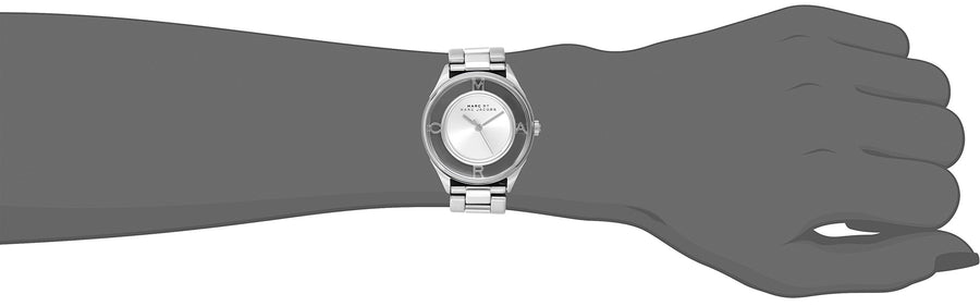 Marc Jacobs Tether Transparent Silver Dial Silver Steel Strap Watch for Women - MBM3412