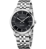 Calvin Klein Infinity Black Dial Silver Steel Strap Watch for Men - K5S34141