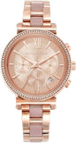 Michael Kors Sofie Chronograph Rose Gold Dial Rose Gold Steel Strap Watch For Women - MK6560