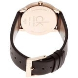 Calvin Klein Minimal White Dial Brown Leather Strap Watch for Men - K3M216G6