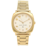 Marc Jacobs Mandy White Dial Gold Steel Strap Watch for Women - MJ3573