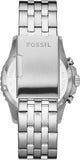 Fossil FB-01 Chronograph Black Dial Silver Steel Strap Watch for Men - FS5827