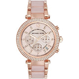 Michael Kors Parker Pink Dial Two Tone Steel Strap Watch for Women - MK5896