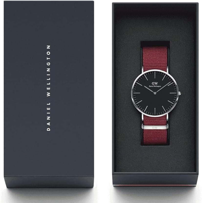 Daniel Wellington Classic Roselyn Black Dial Red NATO Strap Dial Watch For Women - DW00100270