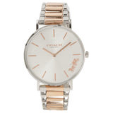 Coach Perry Silver Dial Two Tone Steel Strap Watch for Women - 14503346