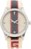 Gucci G Timeless Quartz White Dial Two Tone NATO Strap Watch For Men - YA1264071