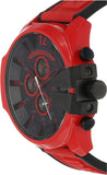 Diesel Mega Chief Chronograph Black Dial Red Rubber Strap Watch For Men - DZ4526