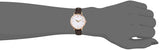 Movado Ultra Slim White Dial Brown Leather Strap Watch For Women - 0607096