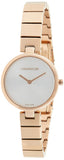 Calvin Klein Authentic White Dial Rose Gold Steel Strap Watch for Women - K8G23646