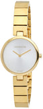 Calvin Klein Authentic Silver Dial Gold Steel Strap Watch for Women - K8G23546