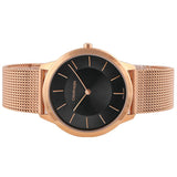 Calvin Klein Minimal Black Dial Rose Gold Mesh Bracelet Watch for Men - K3M2162Y