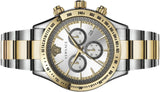 Versace Classic Chronograph Quartz Silver Dial Two Tone Steel Strap Watch For Men - VEV700519