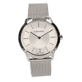 Calvin Klein Minimal White Dial Silver Mesh Bracelet Watch for Men - K3M22126