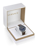 Versace Greca Sport Analog Blue Dial Brown Leather Strap Watch For Men - VEZ300121