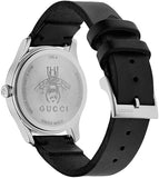 Gucci G Timeless Quartz Green & Red Dial Black Leather Strap Watch For Men - YA1264149