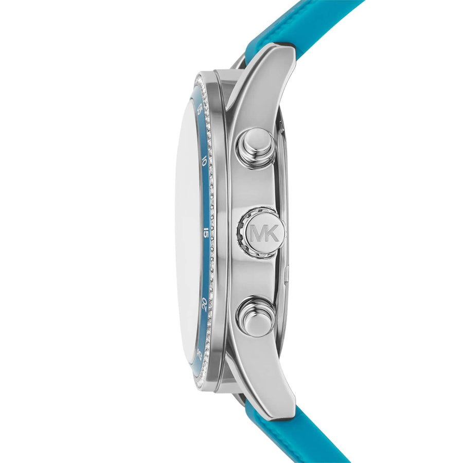Michael Kors Hadyn Analog Silver Dial Blue Rubber Strap Watch for Women - MK7485