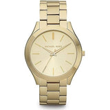 Michael Kors Slim Runway Analog Gold Dial Gold Steel Strap Watch For Women - MK3739