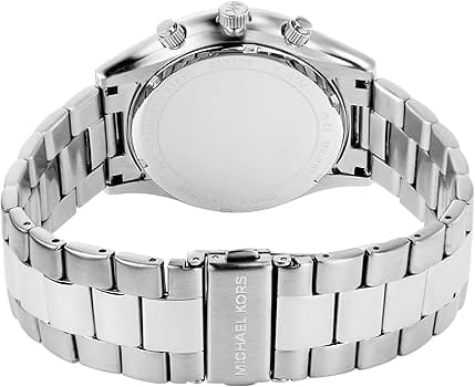 Michael Kors Slim Runway Chronograph Blue Dial Silver Steel Strap Watch For Men - MK8917