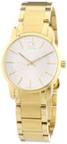 Calvin Klein City White Dial Gold Steel Strap Watch for Women - K2G23546