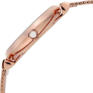 Emporio Armani Gianni T Bar Mother of Pearl Dial Rose Gold Mesh Bracelet Watch For Women - AR11320