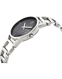 Calvin Klein Stately Black Dial Silver Steel Strap Watch for Women - K3G2312S