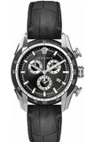 Versace V Ray Chronograph Quartz Black Dial Black Leather Strap Watch For Men - VE2I00121