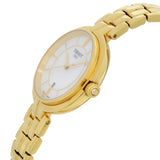 Tissot Flamingo Mother of Pearl Dial Gold Steel Strap Watch For Women - T094.210.33.111.00