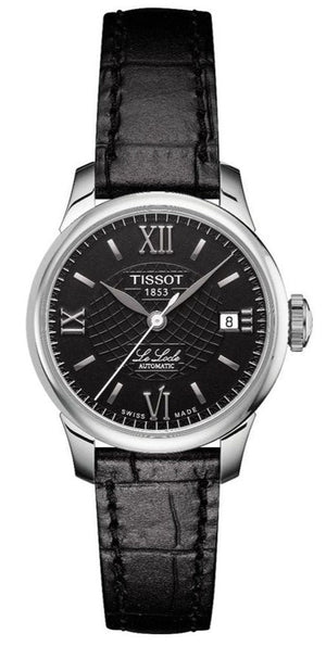 Tissot Le Locle Automatic Lady Black Dial Black Leather Strap Watch for Women - T41.1.123.57