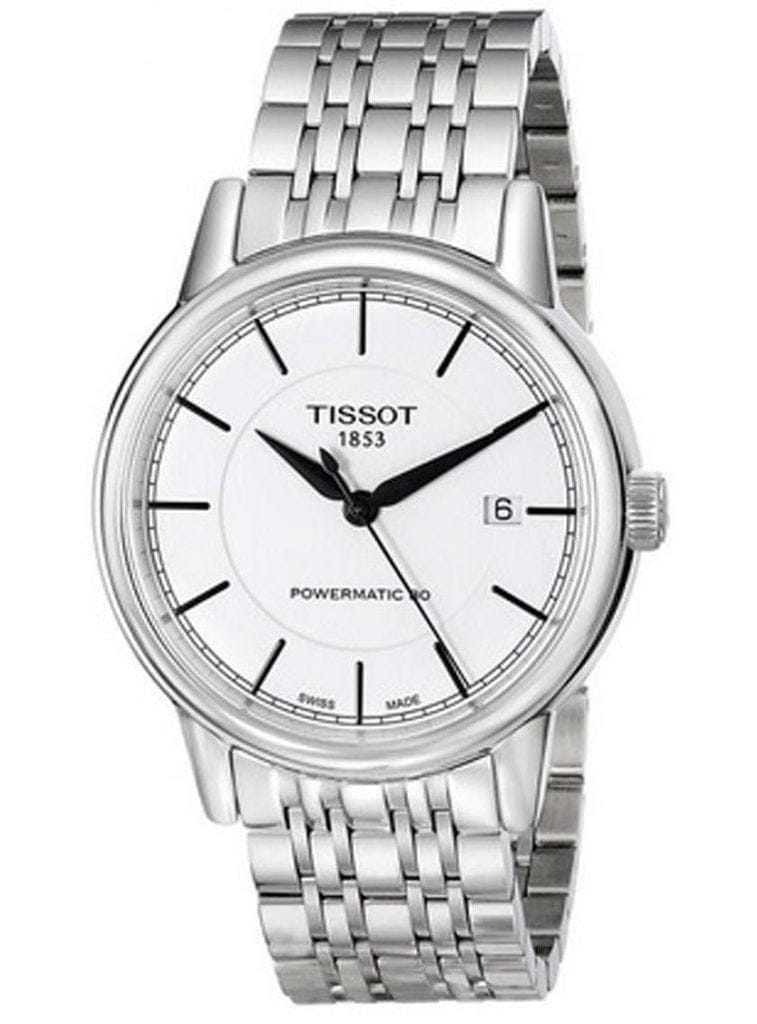 Tissot Carson Powermatic 80 Silver Dial Silver Steel Strap Watch For Men - T085.407.11.011.00