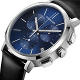 Calvin Klein Chronograph Blue Dial Black Leather Strap Watch for Men - K8Q371CN