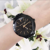 Michael Kors Slim Runway Black Dial Black Steel Strap Watch for Women - MK3317