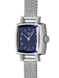 Tissot Lovely Square Blue Dial Silver Mesh Bracelet Watch For Women - T058.109.11.041.00