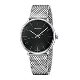 Calvin Klein High Noon Black Dial Silver Mesh Bracelet Watch for Men - K8M21121