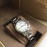 Burberry The City Diamonds Silver Dial Silver Steel Strap Watch for Women - BU9125