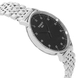 Tissot Everytime Large Black Dial Silver Mesh Bracelet Watch For Men - T109.610.11.077.00