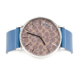 Coach Perry Coffee Dial Blue Leather Strap Watch for Women - 14503475