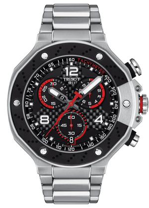 Tissot T Race Moto GP Limited Edition Chronograph Black Dial Silver Steel Strap Watch for Men - T141.417.11.057.00