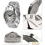 Emporio Armani Classic Quartz Silver Dial Silver Steel Strap Watch For Men - AR0647