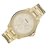 Fossil Cecile Chronograph Gold Dial Gold Steel Strap Watch for Women - AM4482