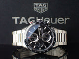 Tag Heuer Carrera Automatic Chronograph Black Dial Silver Steel Strap Watch for Men - CBM2110.BA0651