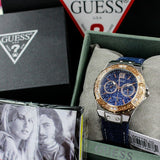 Guess Limelight Quartz Analog Blue Dial Blue Denim Strap Watch For Women - W0775l10