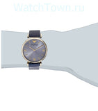 Emporio Armani Gianni T Bar Blue Dial Blue Leather Strap Watch For Women - AR1875