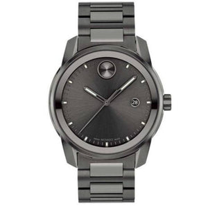 Movado Bold Verso Grey Dial Grey Steel Strap Watch for Men - 3600860