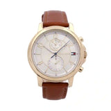 Tommy Hilfiger Claudia Rose Gold Dial Brown Leather Strap Watch for Women - 1781818