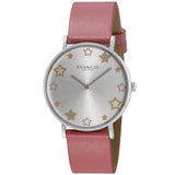 Coach Perry Mother of Pearl White Dial Pink Leather Strap Watch for Women - 14503243