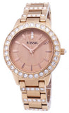 Fossil Jesse Crystal Rose Gold Dial Rose Gold Steel Strap Watch for Women - ES3020