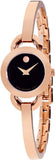 Movado Rondiro 22mm Black Dial Rose Gold Steel Strap Watch For Women - 0607065