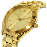 Michael Kors Slim Runway Gold Dial Two Tone Gold Strap Watch for Women - MK4285