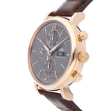 IWC Portofino Chronograph Grey Dial Brown Leather Strap Watch for Men - IW391021